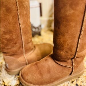 Classic UGG suede boots.
